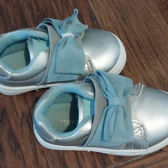 Comphies Baby Toddler Shoes Size 5 Unisex Light Blue and Bow - Picture 2 of 8